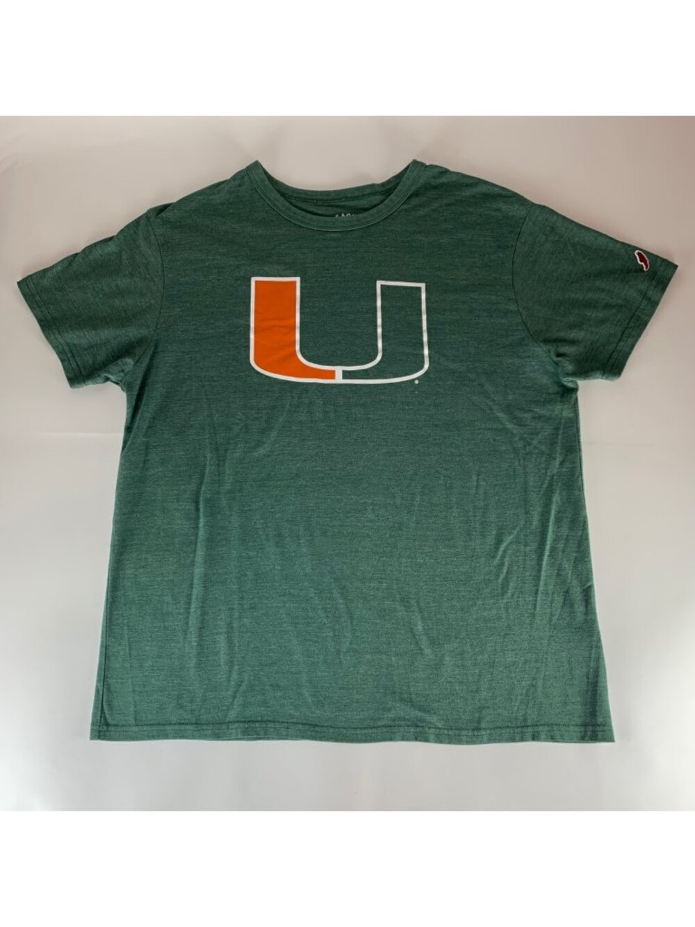 Miami Hurricanes NCAA Green League Short Sleeve Crewneck Shirt Mens XL